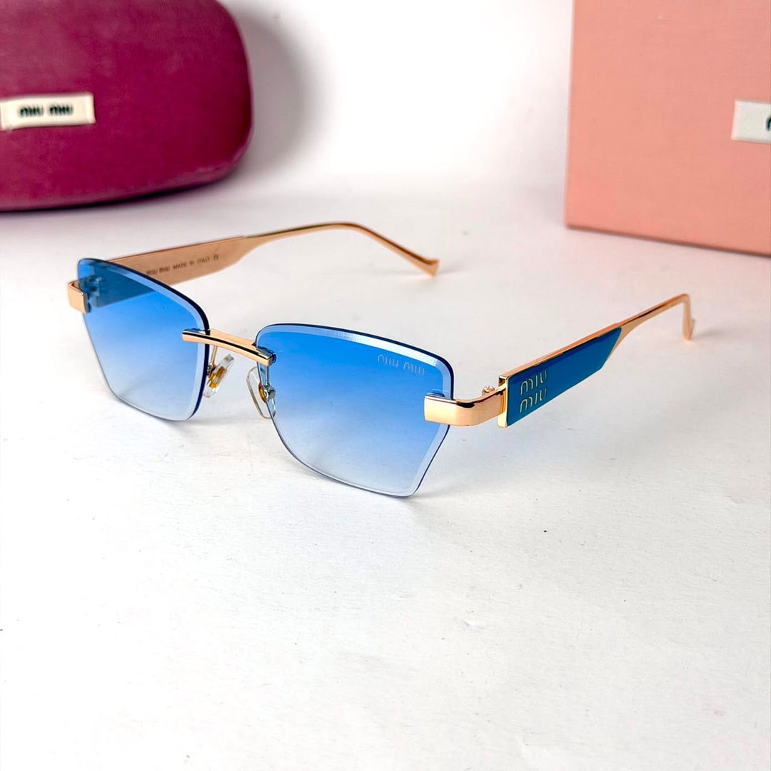 Miu Miu Rimless Rectangle – Blue Gradient - Giiz store