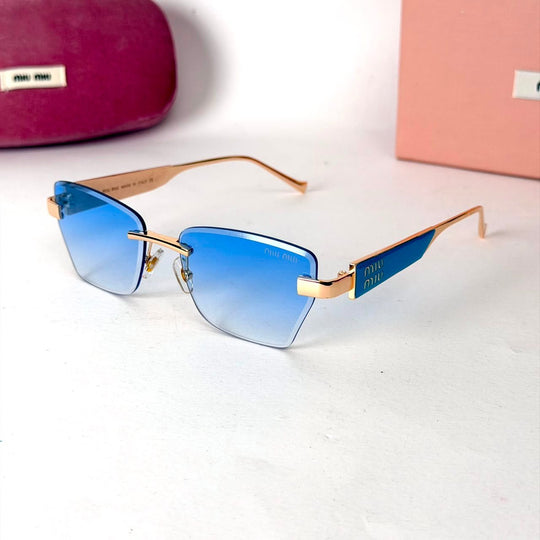 Miu Miu Rimless Rectangle – Blue Gradient - Giiz store