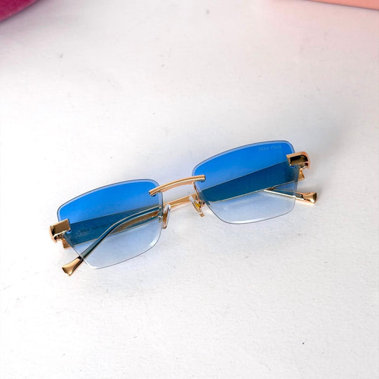 Miu Miu Rimless Rectangle – Blue Gradient - Giiz store