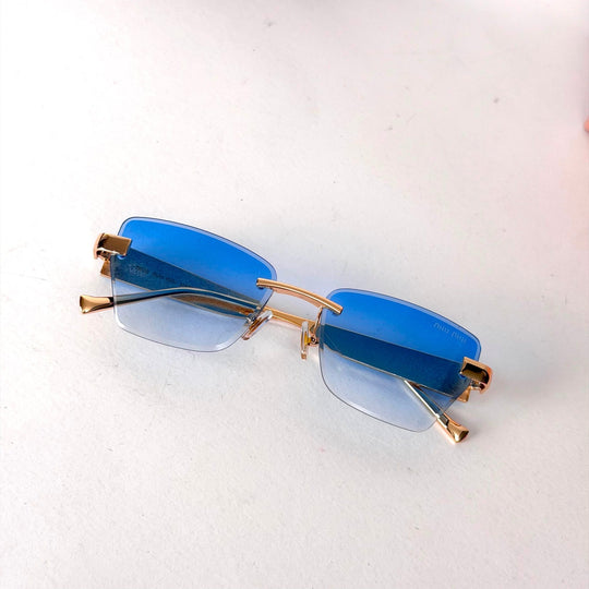 Miu Miu Rimless Rectangle – Blue Gradient - Giiz store