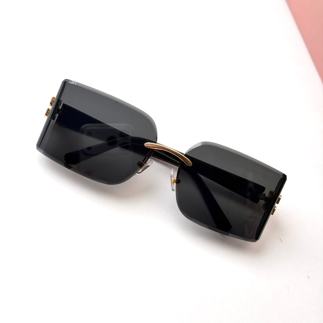 Miu Miu Rimless Rectangular – Black Smoke - Giiz store