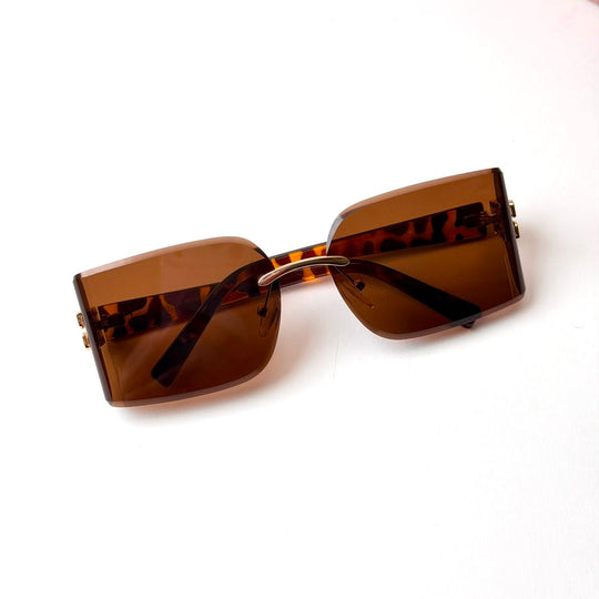Miu Miu Rimless Rectangular – Brown Tortoiseshell - Giiz store