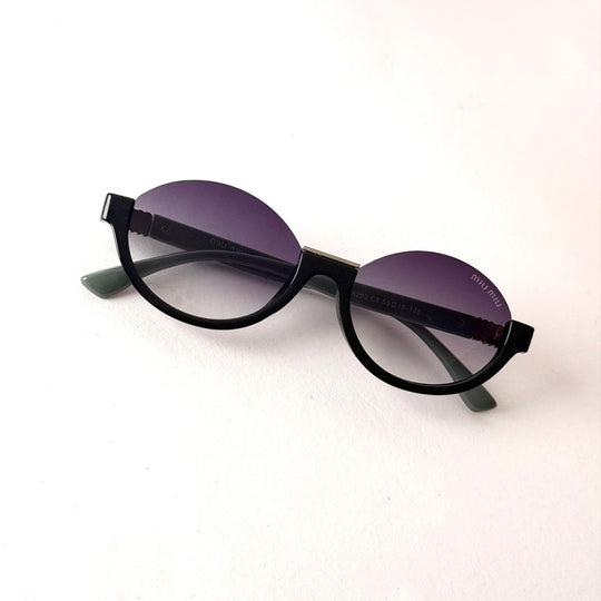 MIU MIU Rimless Round – Black Silver Gradient - Giiz store