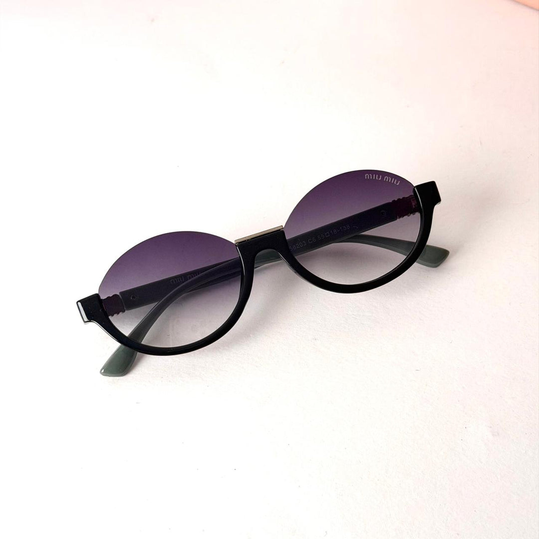 MIU MIU Rimless Round – Black Silver Gradient - Giiz store