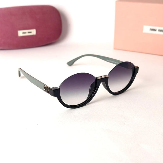 MIU MIU Rimless Round – Black Silver Gradient - Giiz store