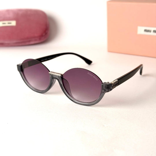 MIU MIU Rimless Round – Crystal Grey / Purple Gradient Lenses - Giiz store