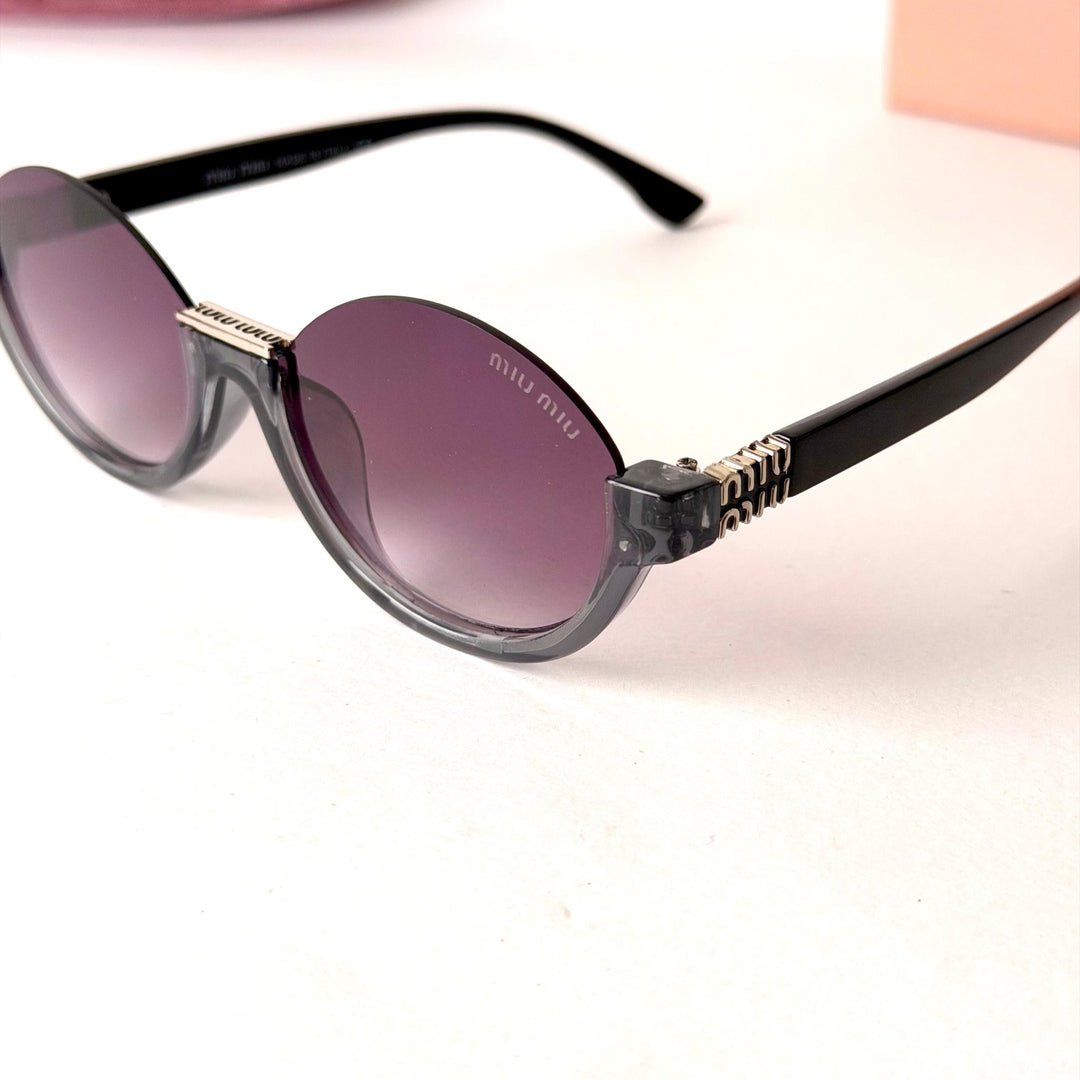 MIU MIU Rimless Round – Crystal Grey / Purple Gradient Lenses - Giiz store