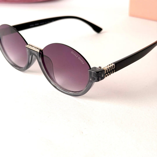MIU MIU Rimless Round – Crystal Grey / Purple Gradient Lenses - Giiz store