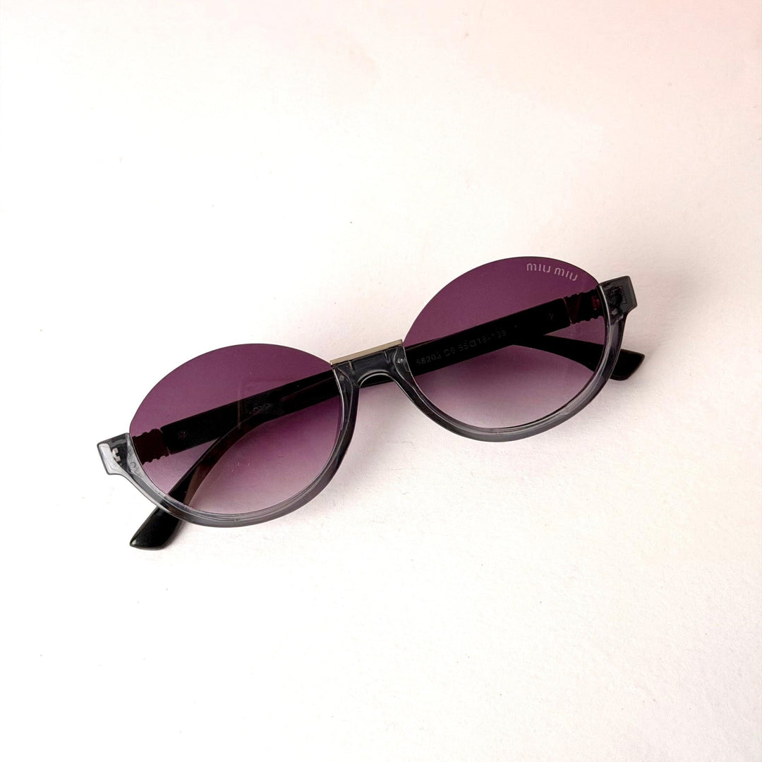 MIU MIU Rimless Round – Crystal Grey / Purple Gradient Lenses - Giiz store