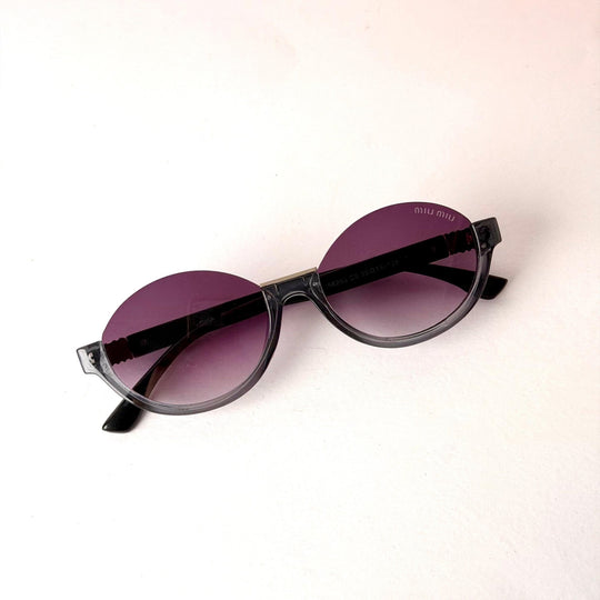 MIU MIU Rimless Round – Crystal Grey / Purple Gradient Lenses - Giiz store