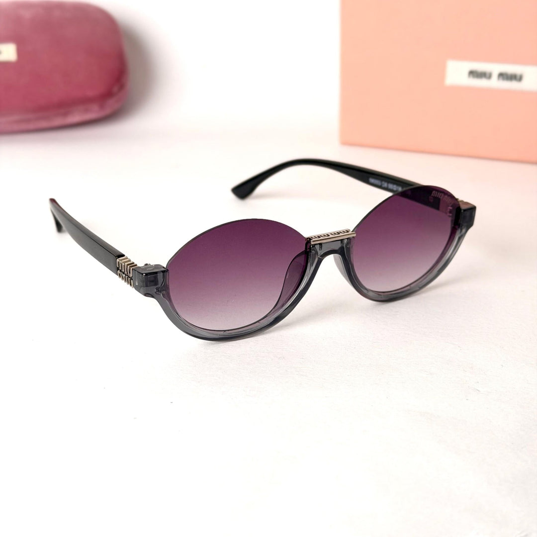 MIU MIU Rimless Round – Crystal Grey / Purple Gradient Lenses - Giiz store
