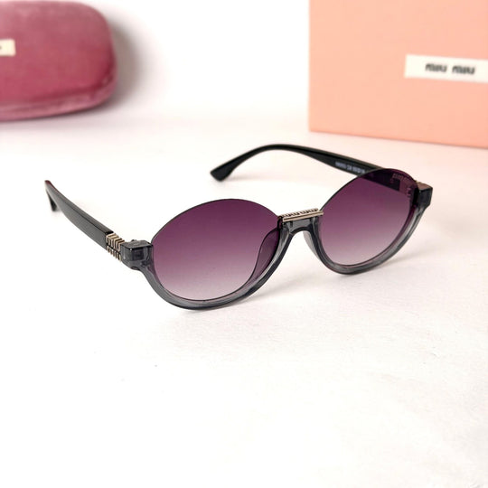 MIU MIU Rimless Round – Crystal Grey / Purple Gradient Lenses - Giiz store