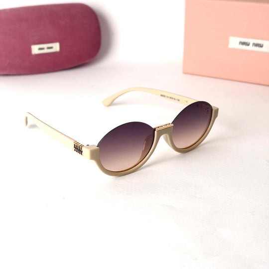 MIU MIU Rimless Round – Ivory Brown Gradient - Giiz store