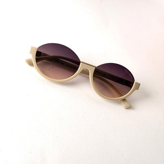 MIU MIU Rimless Round – Ivory Brown Gradient - Giiz store