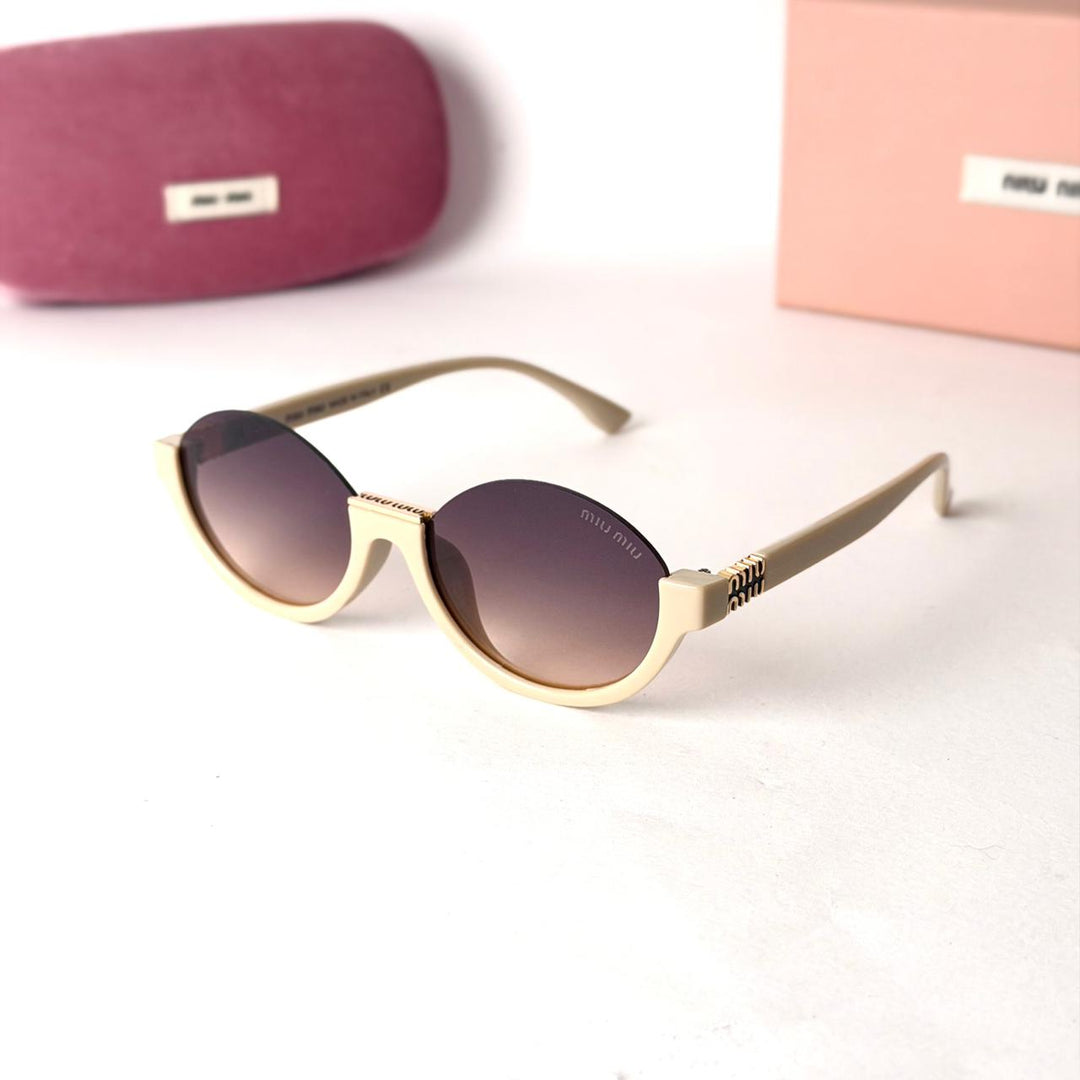 MIU MIU Rimless Round – Ivory Brown Gradient - Giiz store