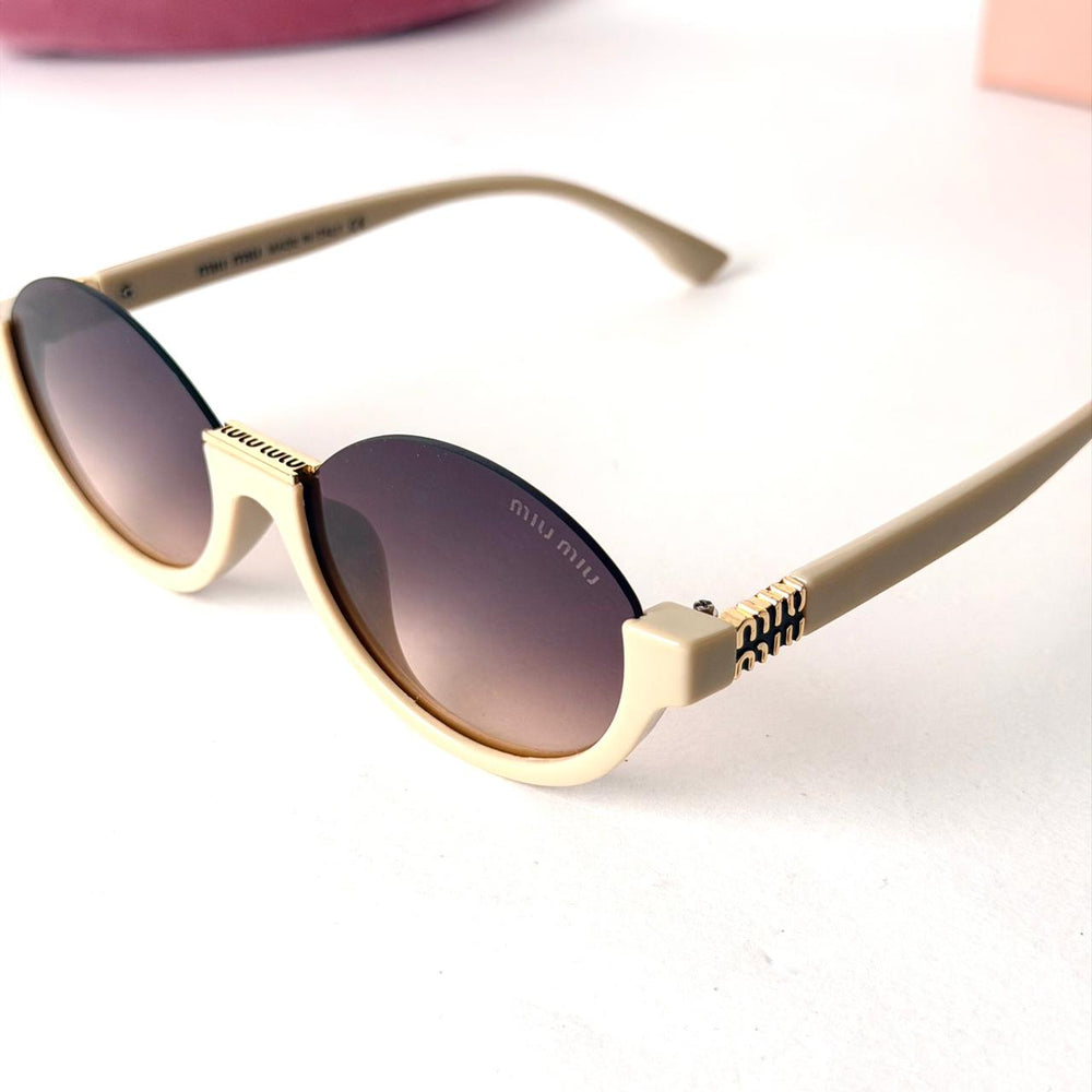 MIU MIU Rimless Round – Ivory Brown Gradient - Giiz store