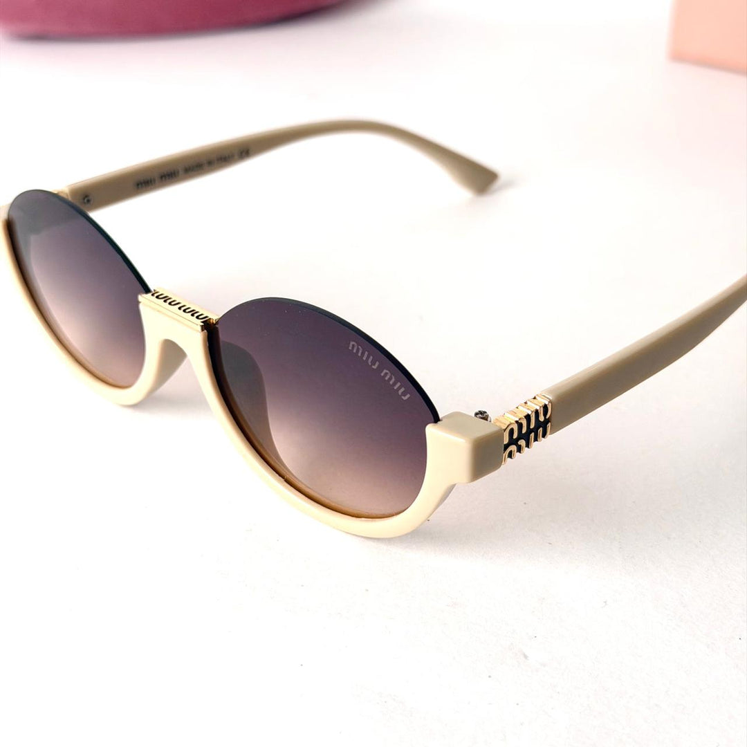 MIU MIU Rimless Round – Ivory Brown Gradient - Giiz store