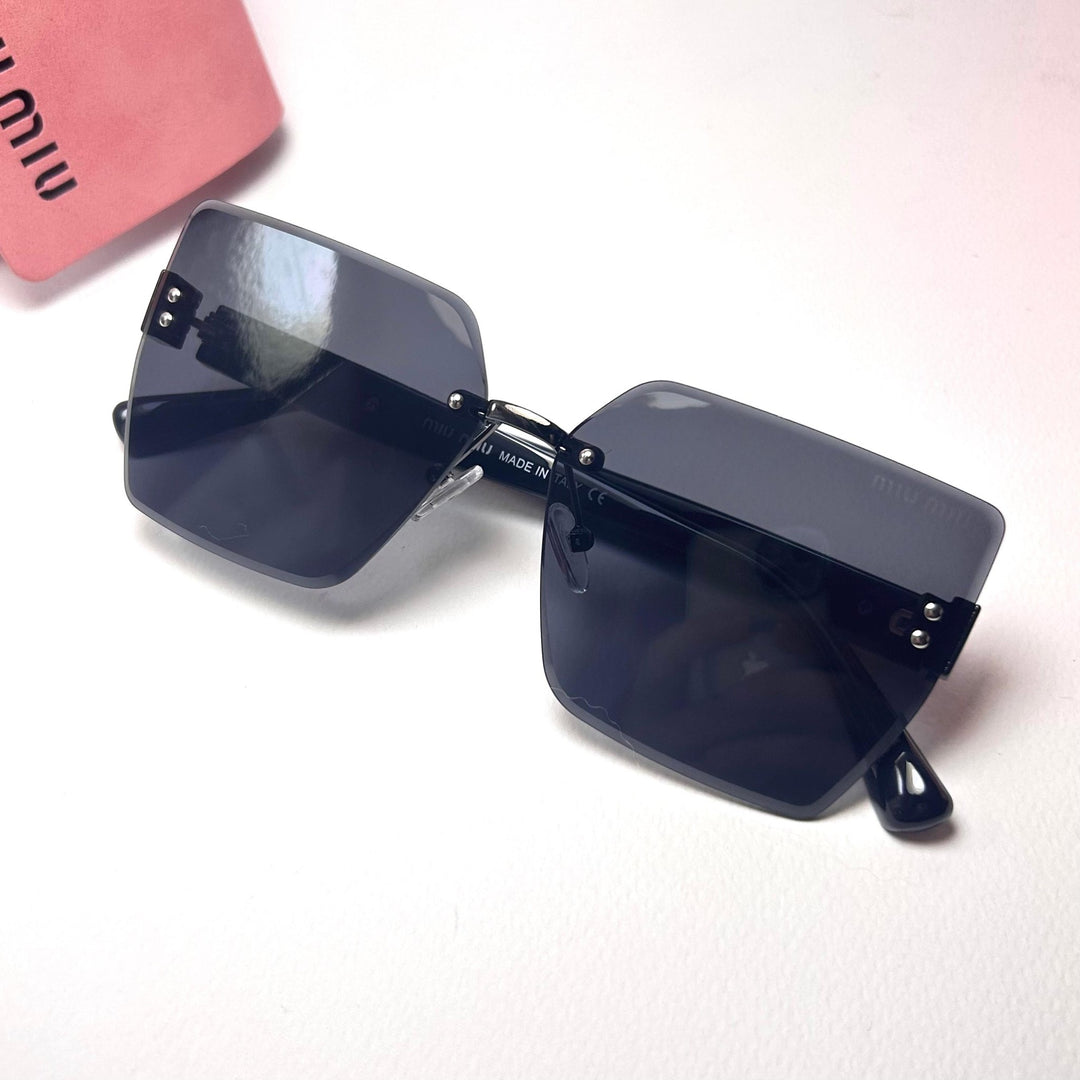Miu Miu Rimless Squarer - Black - Giiz store