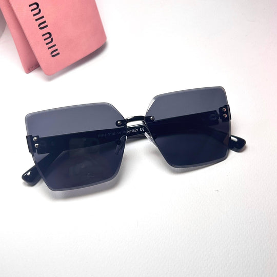 Miu Miu Rimless Squarer - Black - Giiz store