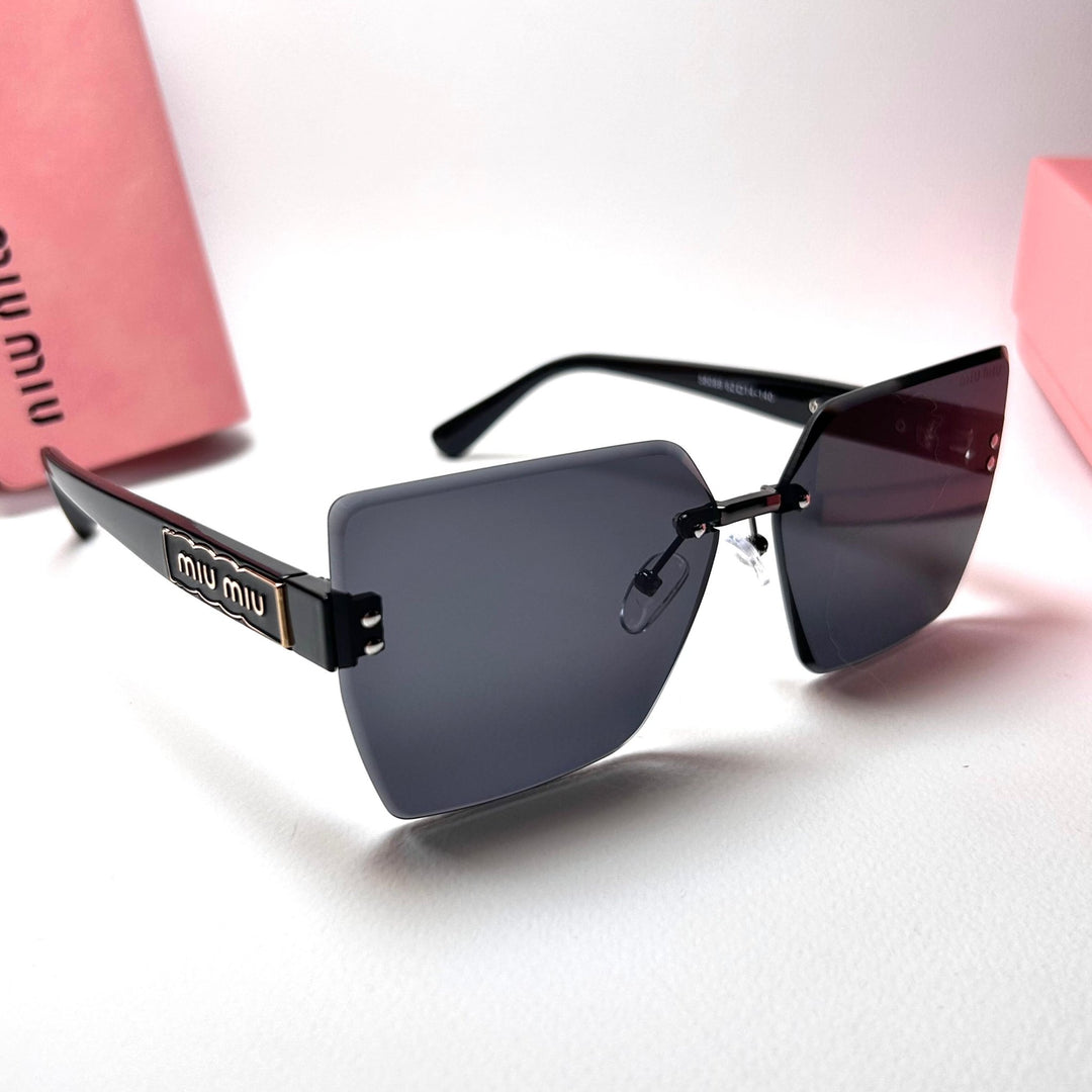 Miu Miu Rimless Squarer - Black - Giiz store