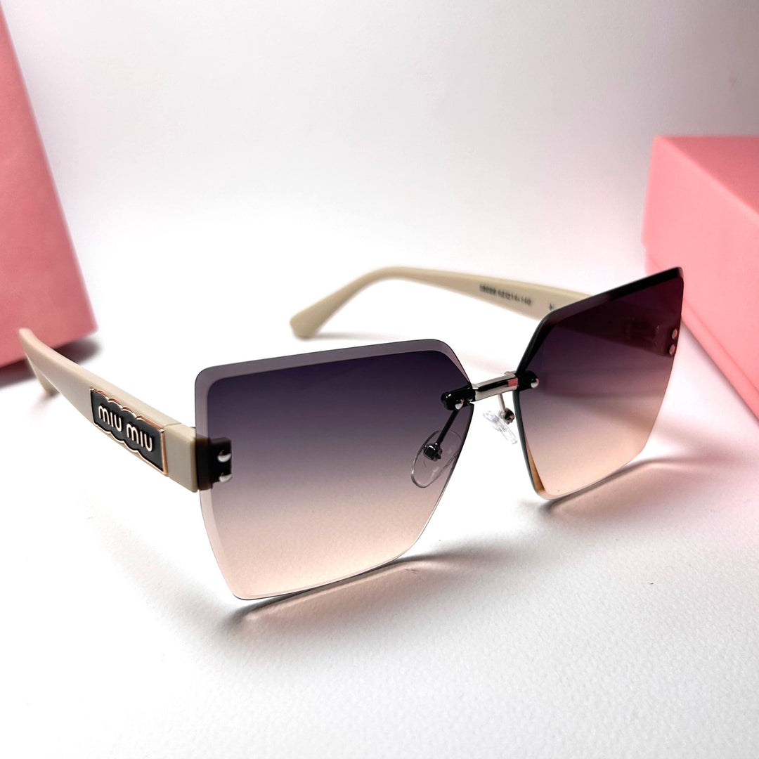 Miu Miu Rimless Squarer - Peach Gradient - Giiz store