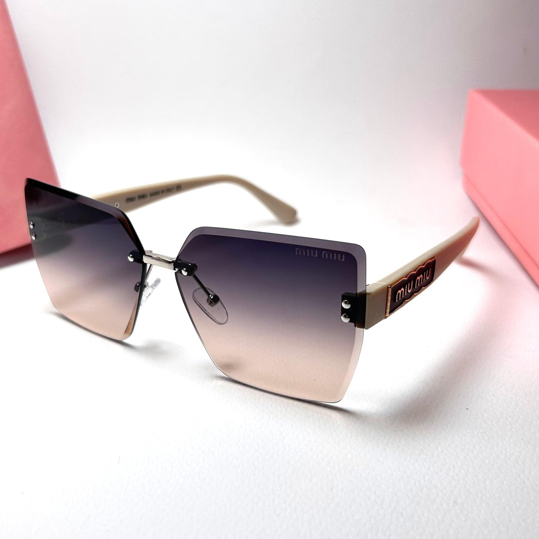 Miu Miu Rimless Squarer - Peach Gradient - Giiz store