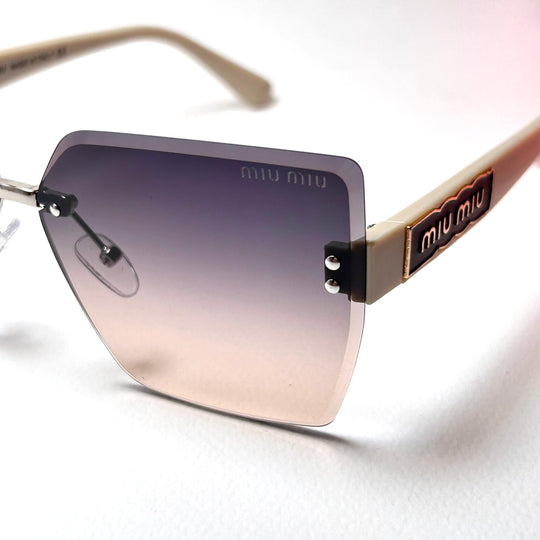 Miu Miu Rimless Squarer - Peach Gradient - Giiz store