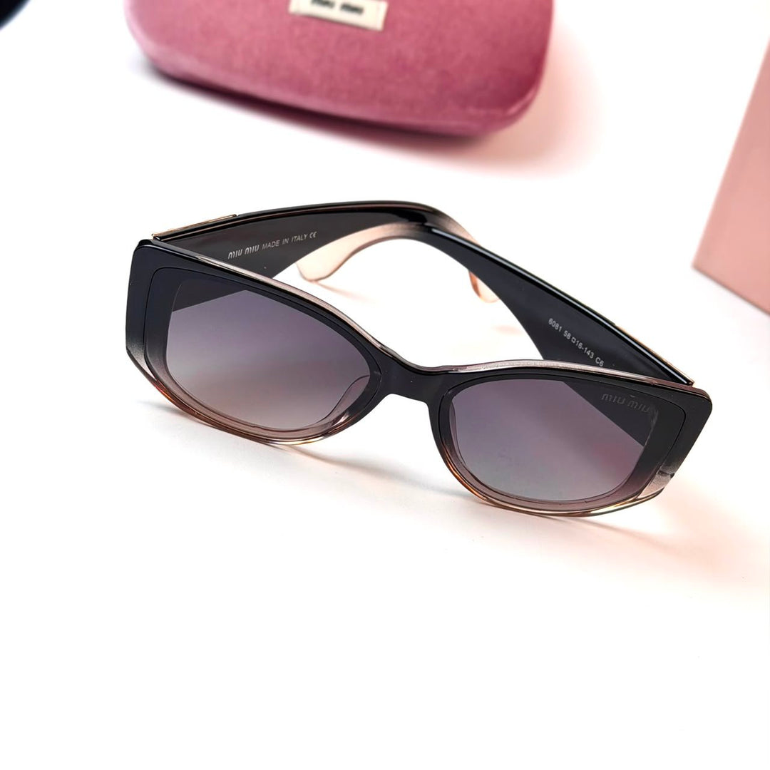 Miu Miu Sculpted Cat Eye – Nude Black - Giiz store