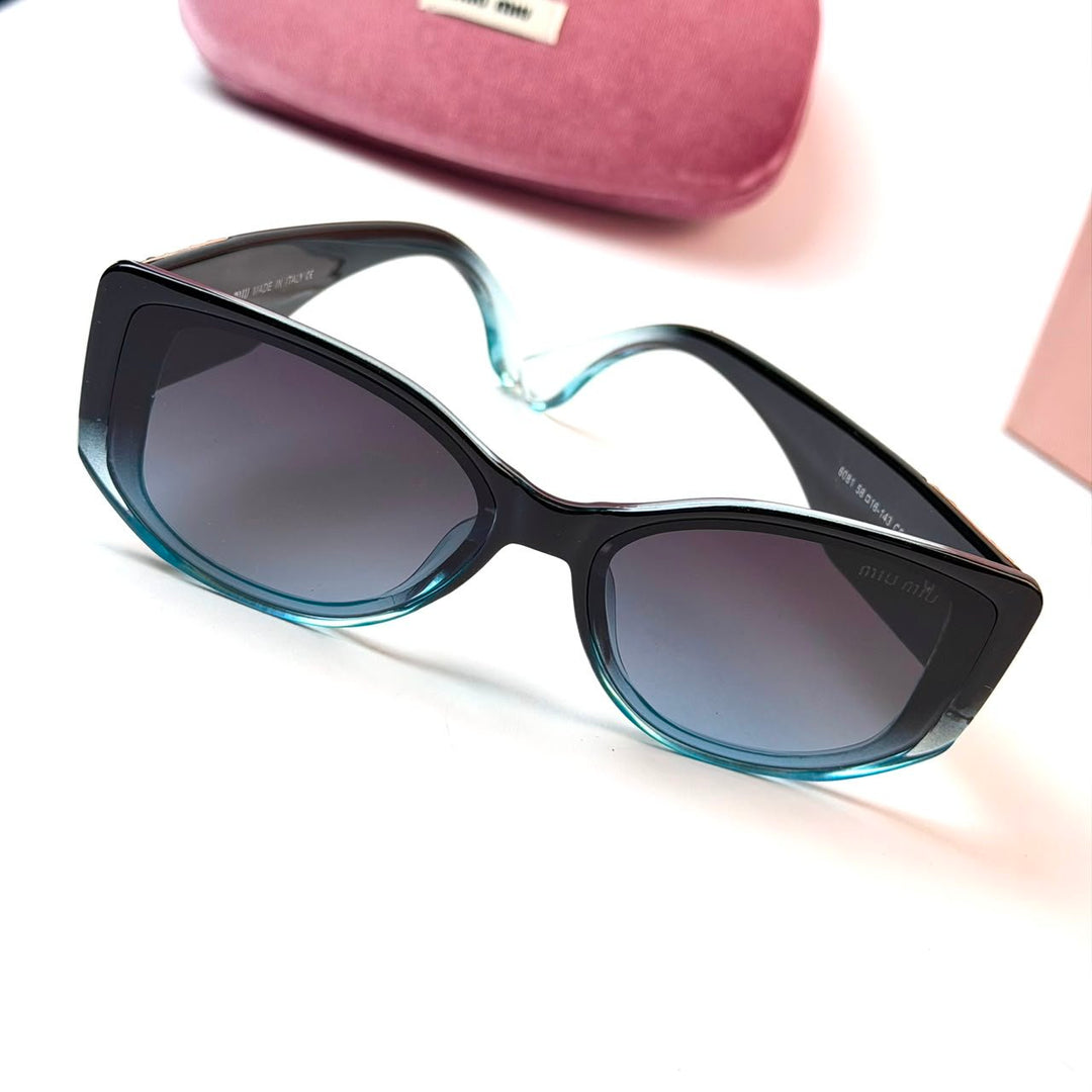 Miu Miu Sculpted Cat Eye – Teal Black - Giiz store