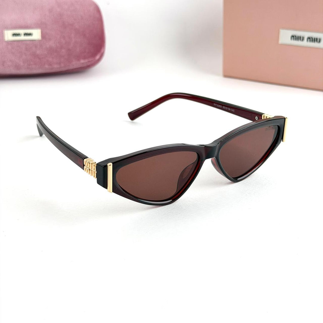 Miu Miu Sharp Cat Eye – Burgundy Brown - Giiz store