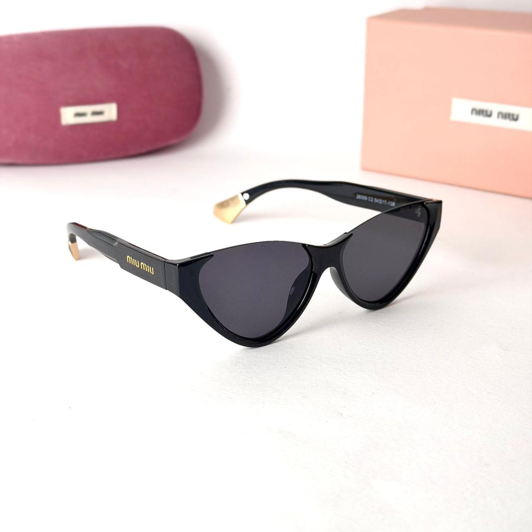 MIU MIU Sleek Cat-Eye – Black Grey - Giiz store