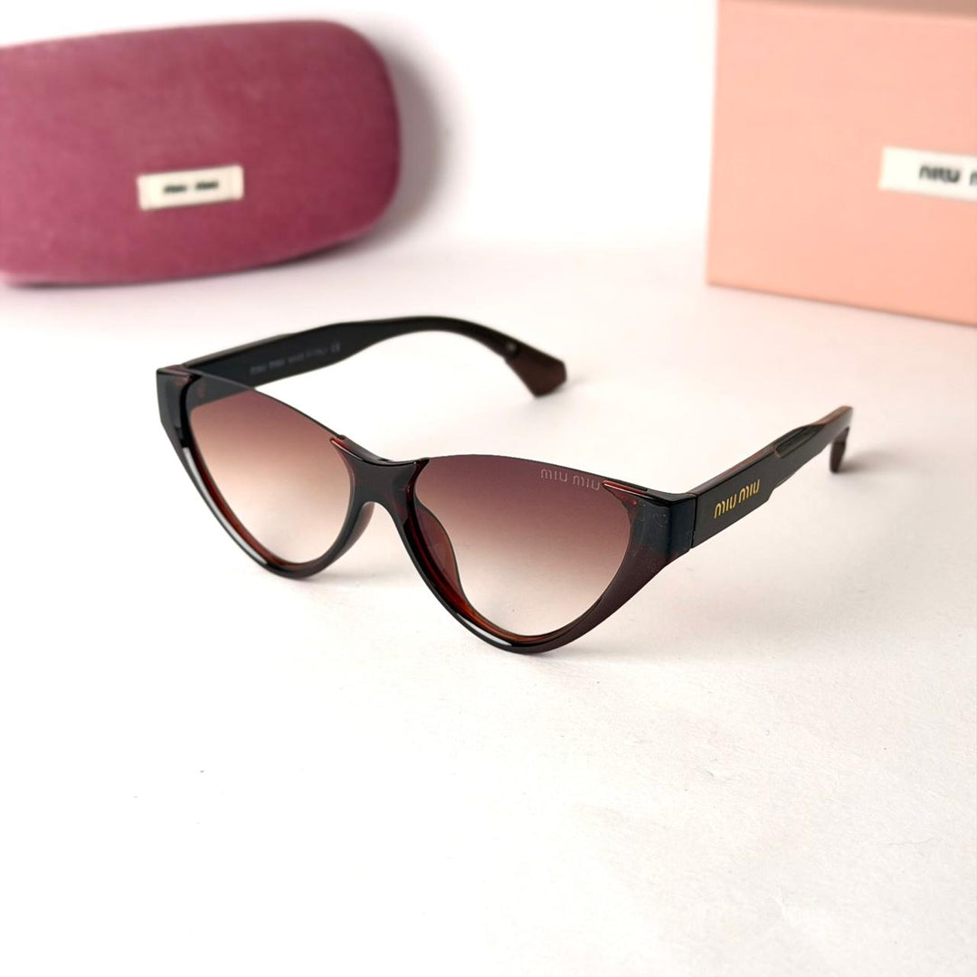 MIU MIU Sleek Cat-Eye – Dark Havana Brown Gradient - Giiz store