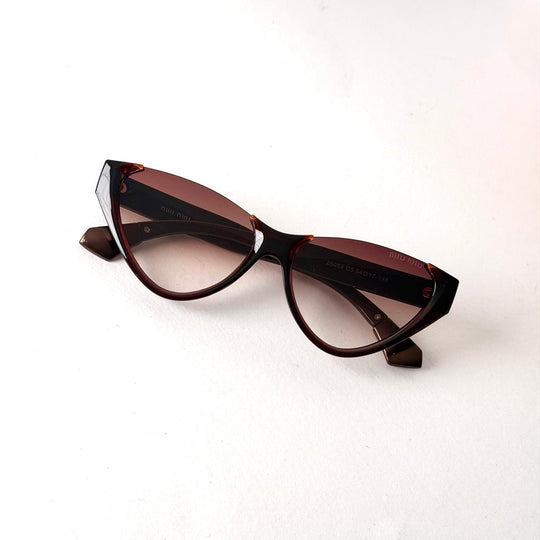 MIU MIU Sleek Cat-Eye – Dark Havana Brown Gradient - Giiz store