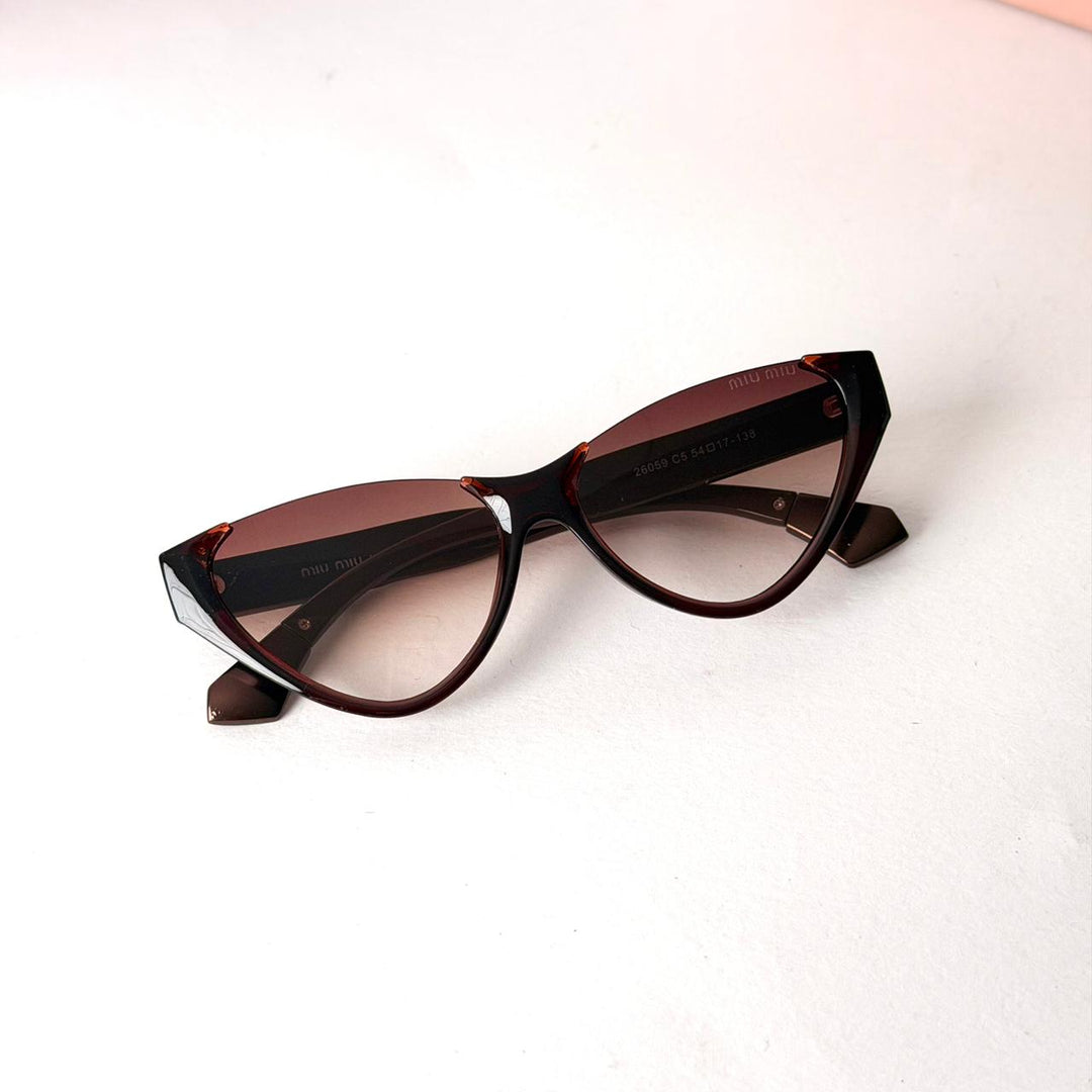 MIU MIU Sleek Cat-Eye – Dark Havana Brown Gradient - Giiz store