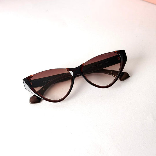 MIU MIU Sleek Cat-Eye – Dark Havana Brown Gradient - Giiz store