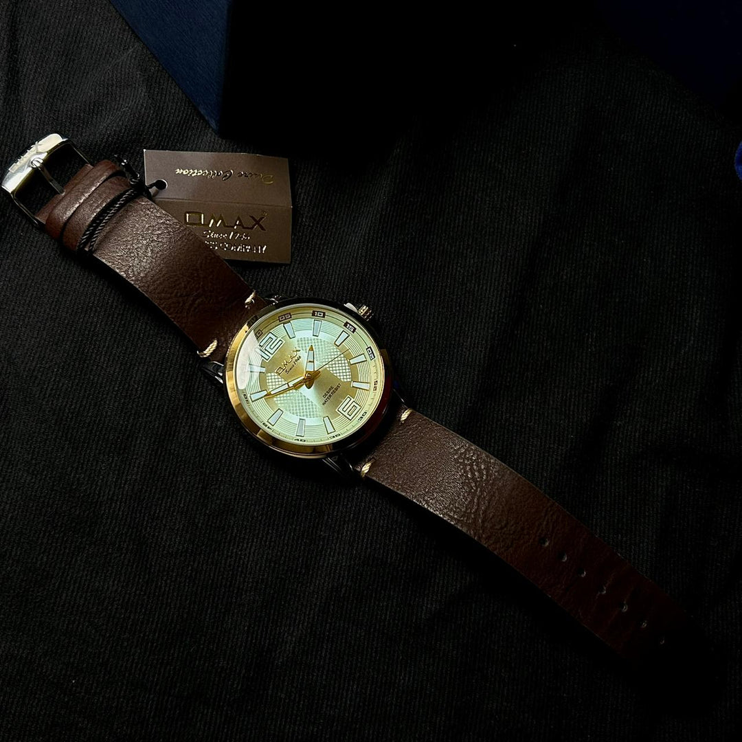 Omax GX01P62I For Him – Brown Gold Dial - Giiz store