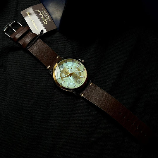 Omax GX01P62I For Him – Brown Gold Dial - Giiz store