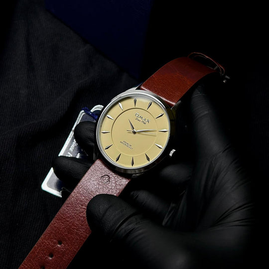 Omax SX7017 For Him – Brown Yellow Dial - Giiz store