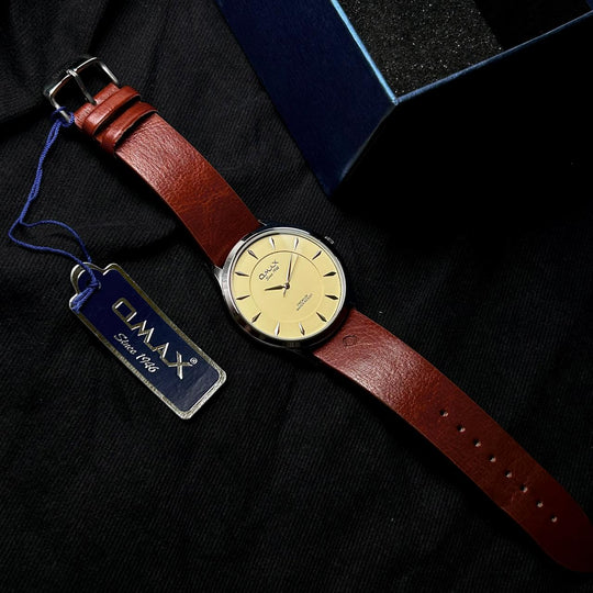 Omax SX7017 For Him – Brown Yellow Dial - Giiz store