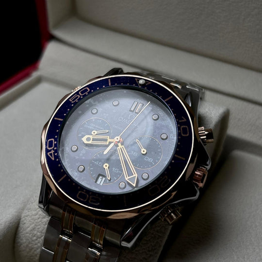 Omega Seamaster Co - Axial Chronometer - Silver Rose Gold Blue - Giiz store