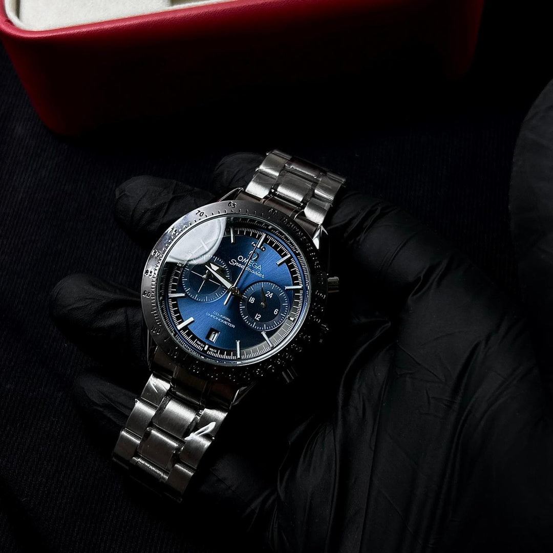 Omega Speedmaster Co - Axial Chronometer PRV Edition – Silver Blue - Giiz store