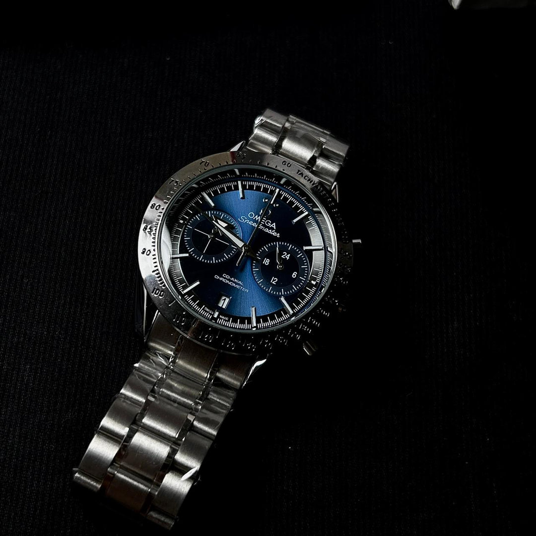 Omega Speedmaster Co - Axial Chronometer PRV Edition – Silver Blue - Giiz store