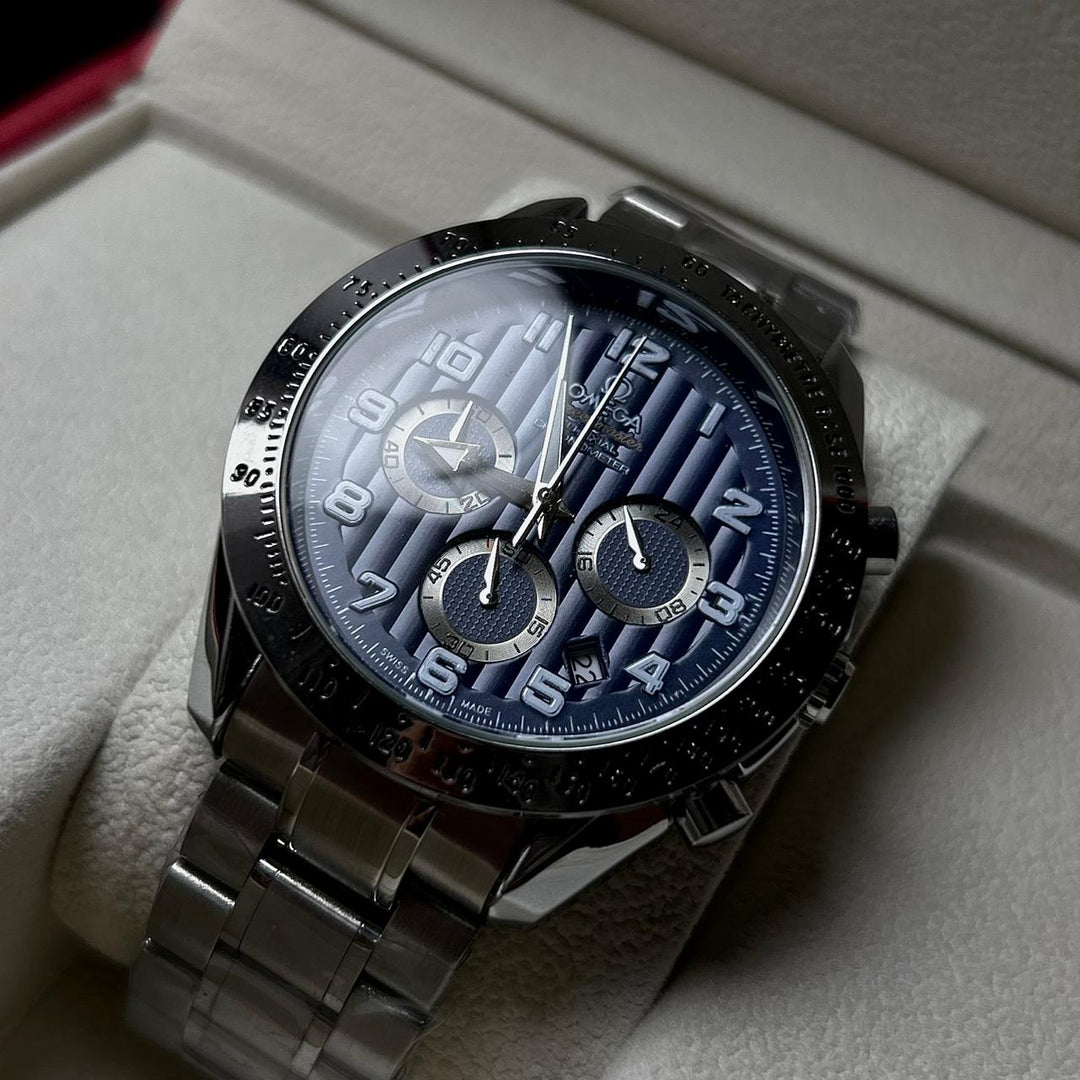 Omega Speedmaster Co - Axial Chronometer – Silver Blue - Giiz store