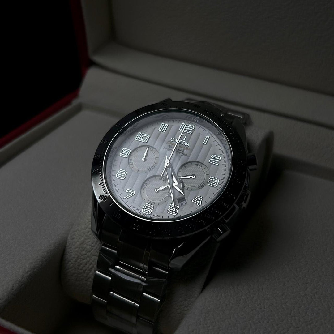 Omega Speedmaster Co - Axial Chronometer – Silver White - Giiz store