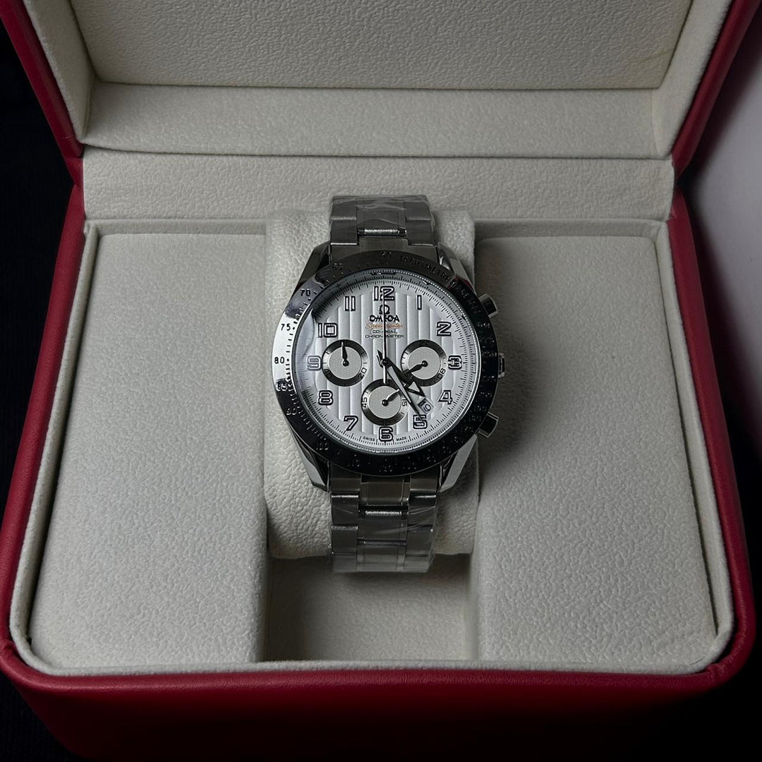 Omega Speedmaster Co - Axial Chronometer – Silver White - Giiz store