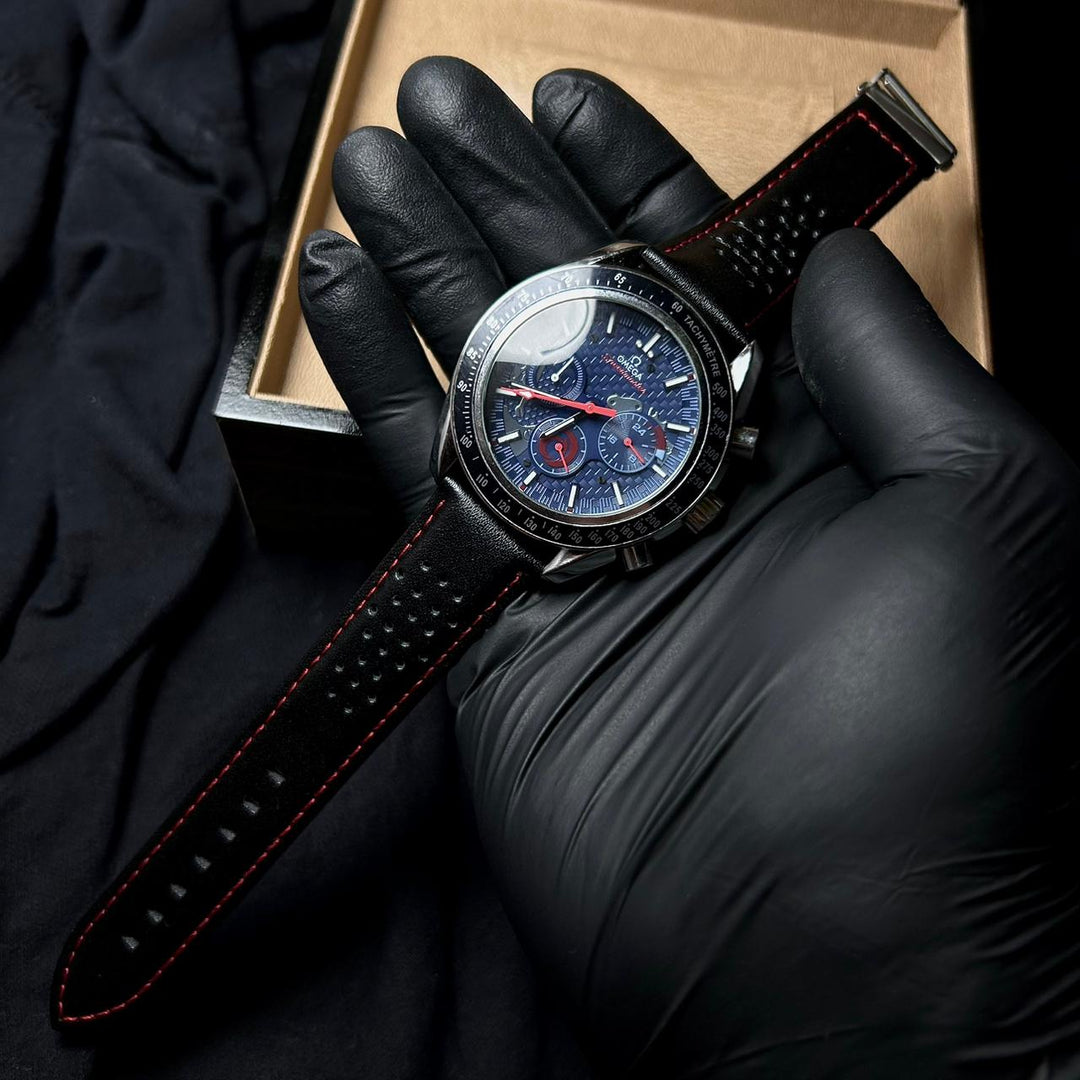 Omega Speedmaster Moonwatch Homage – Black Blue Dial - Giiz store
