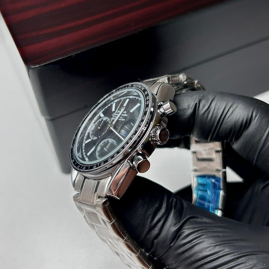 Omega Speedmaster Racing Chronograph For Him - Silver Black - Giiz store