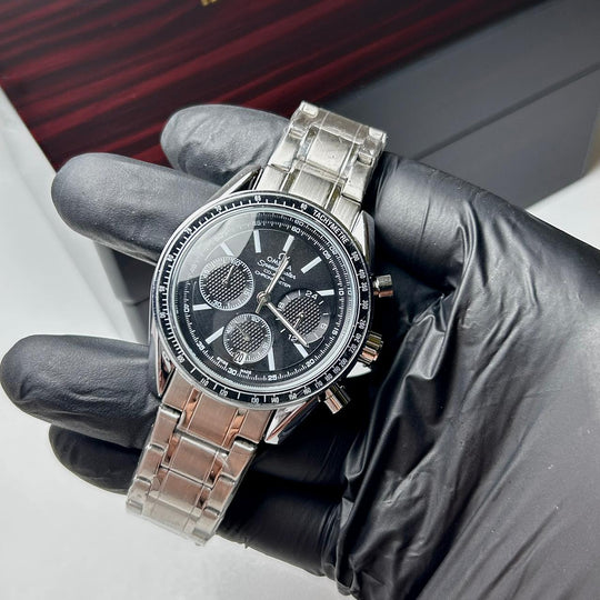 Omega Speedmaster Racing Chronograph For Him - Silver Black - Giiz store