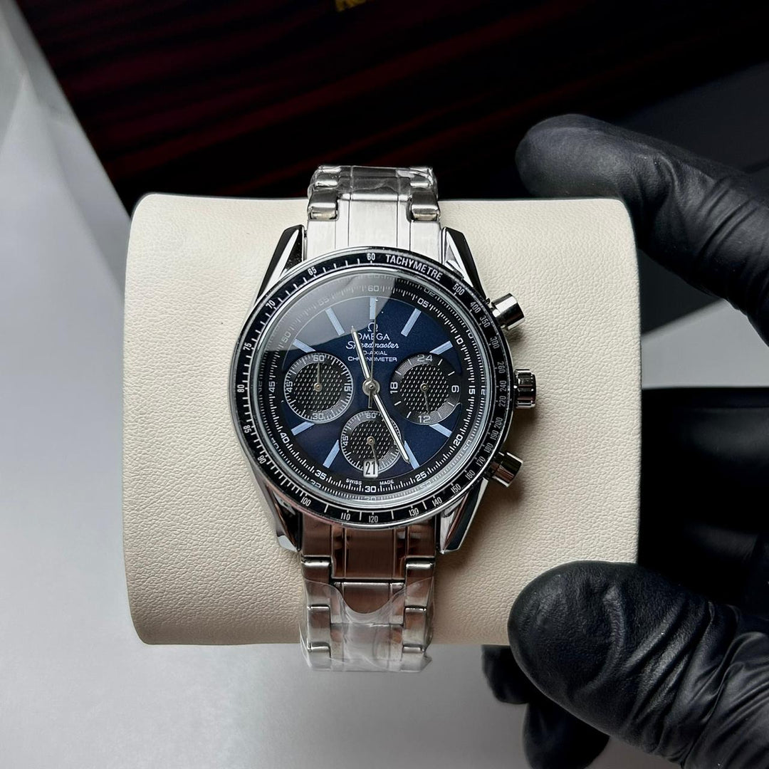 Omega Speedmaster Racing Chronograph For Him - Silver Navy - Giiz store
