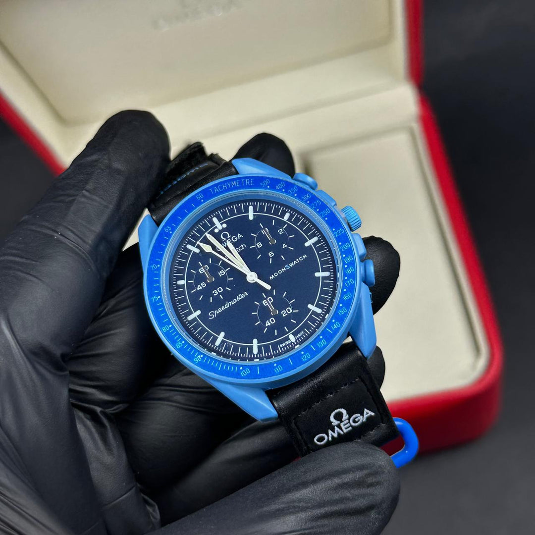 Omega × Swatch 'non chrono' MoonSwatch Speedmaster – Black Blue - Giiz store